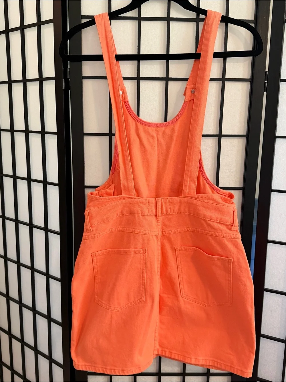 Urban Outfitters Coral-Orange Pinafore Overall Dress